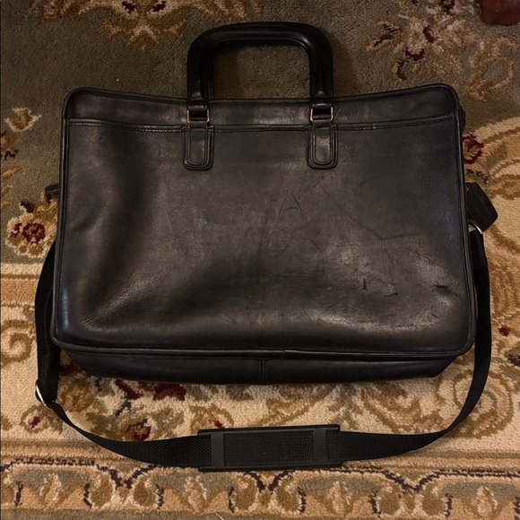Vintage Coach Briefcase Portfolio Laptop Bag Black Leather 1023-327